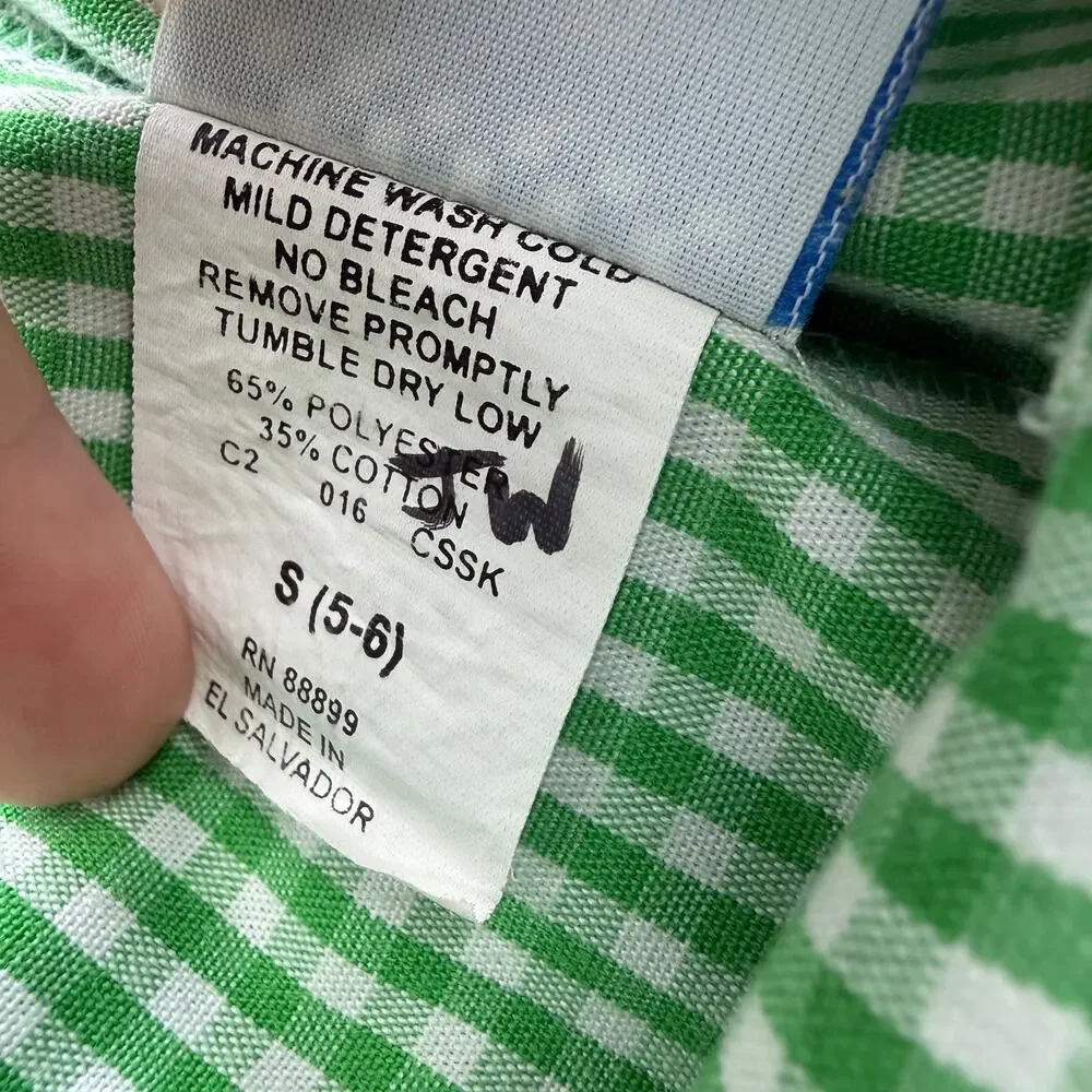 Kelly's Kids Girls Gingham Tulip Skirt Skort Size 5 6 Green Cottagecore Spring